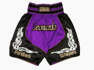 Shorts Boxe Anglaise Personnalisé : KNBSH-024-Pourpre-Noir